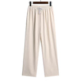Traditional Chinese Knot Buttons Solid-color Design Trousers