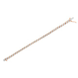 14K Rose Gold Plated .925 Sterling Silver 1/4 Cttw Diamond Round Miracle Plate and "S" Link Tennis Bracelet (I-J Color, I2- I3 Clarity) - 7"
