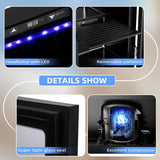 0.6Cu. Ft. Freestanding Wine Cellar Mini Fridge, 4-Bottle Red Wine with 6-Can Beverage Refrigerator, Quiet Compressor, LED Light and Display