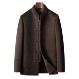 Men's Woolen Coat Chinese Stand-up Collar Wool Warm Jacket