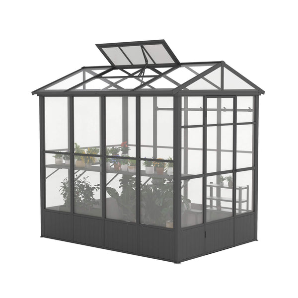 [06X08FT] Heavy-Duty Outdoor Polycarbonate Greenhouse With Fully Automatic Temperature Control Vent (SAK51892)