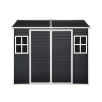 [06x08FT] Outdoor Resin Patio Garden Shed With Floor, 2 Windows, And Lockable Doors (SAK54953)