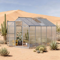 [06X10FT] Large Walk-In Backyard Greenhouse W/ Rainwater Collection System And Roof Vent (SAK93581)