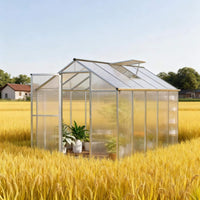 [06X10FT] Large Walk-In Backyard Greenhouse W/ Rainwater Collection System And Roof Vent (SAK93581)