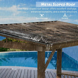 [06X12FT] Hardtop Grill Gazebo With Steel Roof, Shelves, And Hooks (SAK81324)