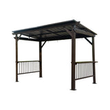 [06X12FT] Hardtop Grill Gazebo With Steel Roof, Shelves, And Hooks (SAK81324)