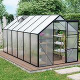 [06X12FT] Heavy-Duty Black Polycarbonate Greenhouse With Raised Base And Anchor (SAK92451)