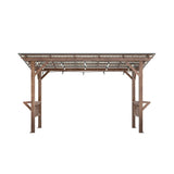 [06X13FT] Alora Durable Outdoor Hardtop BBQ Grill Shelter Gazebo With Shelves (SAK65420)