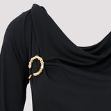 Lanvin Ls Drape Midi Dress Women