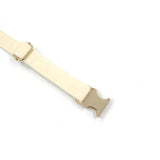 Cream Tufted Dog Collar Gold Buckle