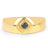 0.12 Carat Genuine Blue Diamond .925 Sterling Silver Ring