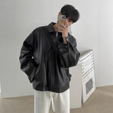 Men's Korean Leather Casual Baseball Jacket