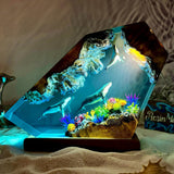 Humpback Whale Resin Wood Lamp Epoxy Resin