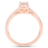 0.70 Carat Genuine Morganite .925 Sterling Silver Ring