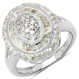 1.08 Carat Genuine White Diamond .925 Sterling Silver Ring