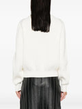 Victoria Beckham Women Relaxed Fit V-Neck Cotton Blend Sweater