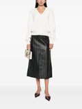 Victoria Beckham Women Relaxed Fit V-Neck Cotton Blend Sweater