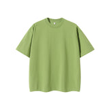 Double Yarn Short Sleeve Sweat-absorbing Cotton T-shirt Top
