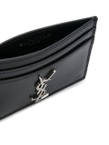 Saint Laurent Men Smooth Leather Cassandre Card Holder
