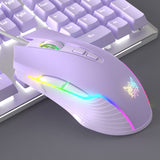 Purple Mechanical Keyboard Mouse Suit Wired Green Axis