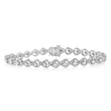 .925 Sterling Silver 1/4 Cttw Diamond Miracle-Set Teardrop Shaped 7â€ Link Bracelet (I-J Color, I3 Clarity)