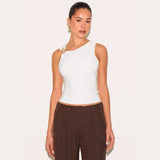 Women's Solid Color Off The Shoulder Slim Fit Versatile Top