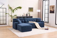 105'' Cloud Sectional Couch with L-Shape Chaise,Modern Modular Sofa with Deep Seat, Boneless Sofa for Living Room Bedroom,No Assembly Required,Blue.