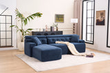 105'' Cloud Sectional Couch with L-Shape Chaise,Modern Modular Sofa with Deep Seat, Boneless Sofa for Living Room Bedroom,No Assembly Required,Blue.