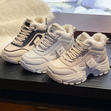 Womens Fleece-Lined High-Top Sporty Casual Warm Cotton Shoes