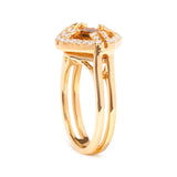 14K Yellow Gold Marquise-Cut Yellow Citrine and 1/3 Cttw Diamond Halo Cocktail Ring (G-H Color, SI1-SI2 Clarity) - Size 7