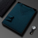 Mens Casual Slim-fit V-neck Solid-color Bottoming Top