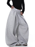 Embroidered Pleated Drawstring Sweatpants For Women Loose Straight Fit