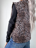 Women's Warm Cotton Vest With European And American Fashion Leopard Print
