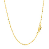 14k Yellow Gold Diamond-Cut Alternating Bead Chain 1.5mm
