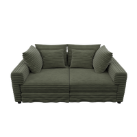 102.4 ' Plush Corduroy 4-Seat Sofa,Modern Comfy Upholstered Sofa Cloud Couch,Deep Seat Couches with Soft Pillows,Convertible Deep Seat Sofa Lounge Chair for Living Room Bedroom,Apartment,Office,Green