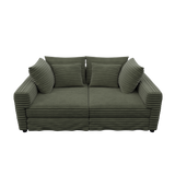 102.4 ' Plush Corduroy 4-Seat Sofa,Modern Comfy Upholstered Sofa Cloud Couch,Deep Seat Couches with Soft Pillows,Convertible Deep Seat Sofa Lounge Chair for Living Room Bedroom,Apartment,Office,Green