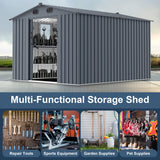 [08X10FT] Alora Large Outdoor Metal Storage Tool Shed With Window And Lockable Doors (SAK32987)