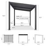 [08X10FT] Alora Modern Louvered Aluminum Pergola With Sloped Roof (SAK12169)