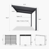 [08X10FT] Alora Modern Wall-Mounted Louvered Pergola With Aluminum Frame (SAK60977)
