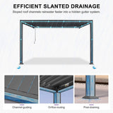 [08X10FT] Alora Modern Wall-Mounted Louvered Pergola With Aluminum Frame (SAK60977)