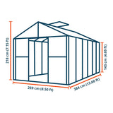 [08X12FT] Heavy-Duty Polycarbonate Outdoor Greenhouse With Aluminum Frame And Sliding Doors (SAK90426)