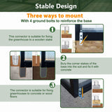 [08X12FT] Large Outdoor Heavy-Duty Polycarbonate Walk-In Greenhouse With Double Swing Doors And Two Ventilation Windows (SAK73651)