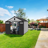 [08X12FT] Alora Large Polypropylene Storage Shed With Reinforced Floor And Lockable Swing Doors (SAK07451)
