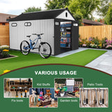 [08X12FT] Alora Large Polypropylene Storage Shed With Reinforced Floor And Lockable Swing Doors (SAK07451)