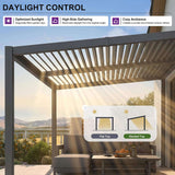 [08X12FT] Alora Modern Louvered Aluminum Pergola With Sloped Roof (SAK37244)