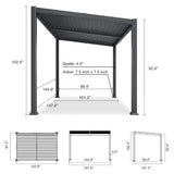 [08X12FT] Alora Modern Louvered Aluminum Pergola With Sloped Roof (SAK37244)