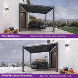 [08X12FT] Alora Modern Louvered Aluminum Pergola With Sloped Roof (SAK37244)