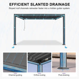 [08X12FT] Alora Modern Wall-Mounted Louvered Pergola With Aluminum Frame (SAK25902)