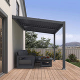 [08X12FT] Alora Modern Wall-Mounted Louvered Pergola With Aluminum Frame (SAK25902)