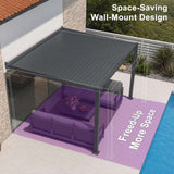 [08X12FT] Alora Modern Wall-Mounted Louvered Pergola With Aluminum Frame (SAK25902)
